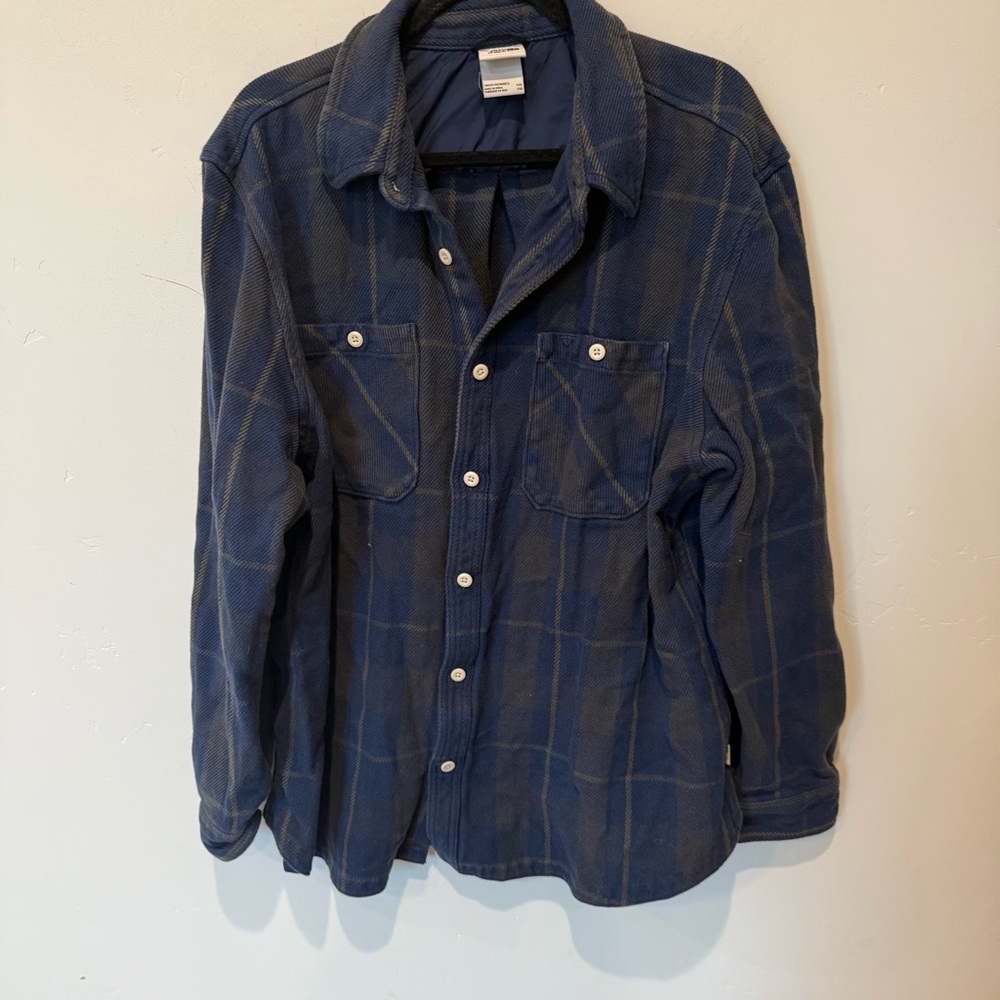 The North Face Navy Plaid Shirt Jacket Men’s Size XXL Outdoor Warm Hiking Fall